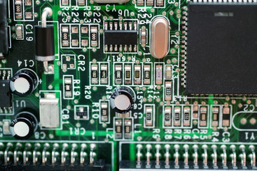 Fototapeta premium Computer micro circuit board with integrated chipset