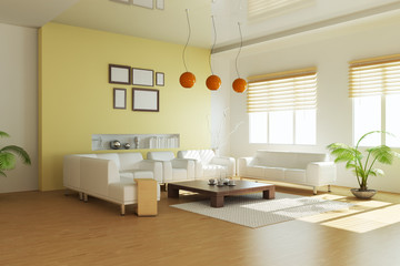 3d render modern living room