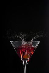 Cocktail splash with crown
