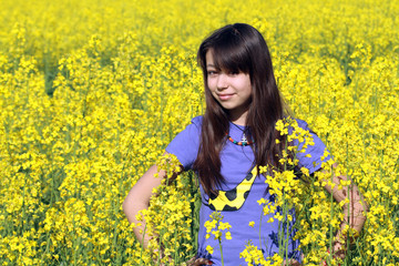 Naklejka na ściany i meble Girl In Field