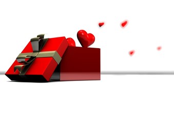 Geschenkebox mit Herzen