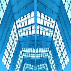 symmetric ceiling inside shopping mall