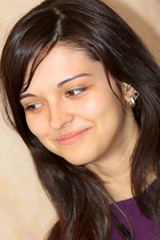 Portrait of a beautiful young teenagers girl smiling