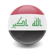 Esfera brillante con bandera Irak