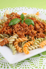 Fusilli bolognese