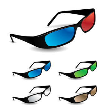 sunglasses in different shades including 3d glasses
