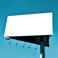 Blank big billboard over blue sky, put your text