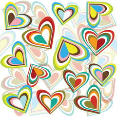 Background with colored hearts