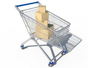 shopping cart 3d cg