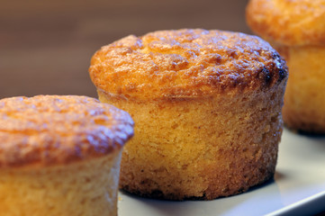 Muffins on white plate