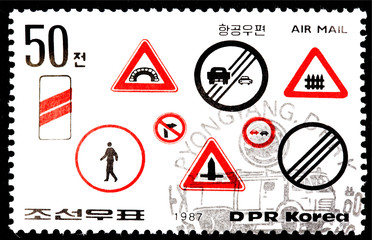 Traffic signs stamp