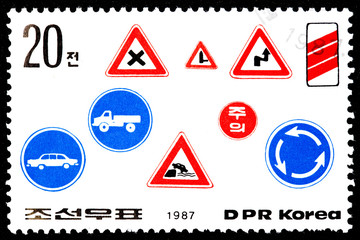 Traffic signs stamp