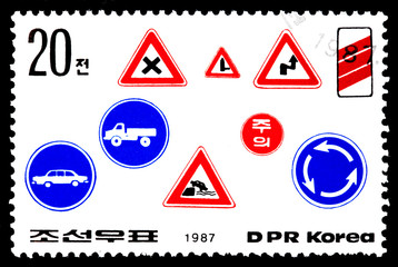 Traffic signs stamp