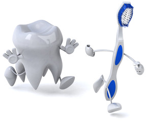 Dent et brosse à dent