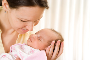 woman and newborn