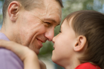 happy father with his son