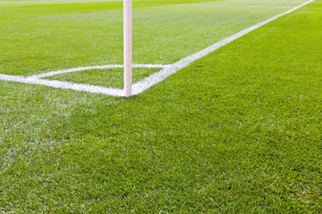 Obraz premium Fußballplatz, Eckmarkierung, Spielfeld