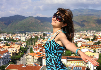 Woman in popular resort city of Marmaris in Turkey