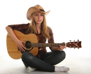 Girl and her guitar