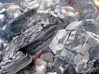 close up charcoal of bbq