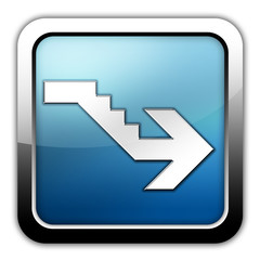 Glossy Square Icon "Downstairs"