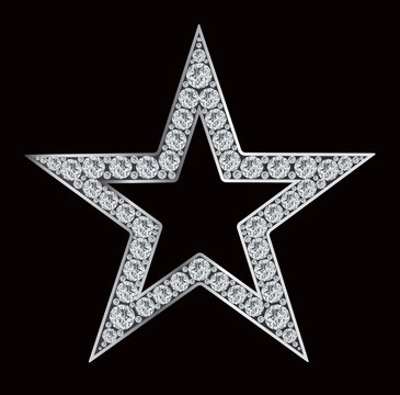 diamond star clipart black