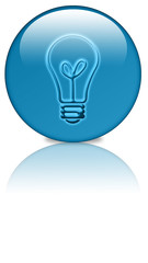 Glühbirne Idee Frage Button blue mirror