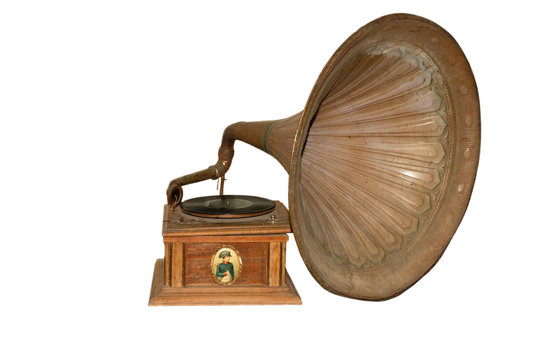 Retro wooden gramophone