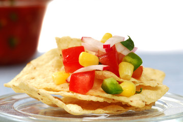 Tortilla chips with salsa