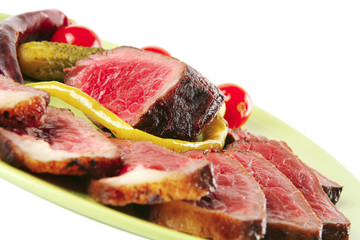 meat and vegetables with peppers