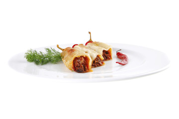cannelloni and hot peppers