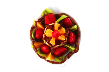 hot chocolate and fruits