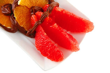 exotic fruits in cream