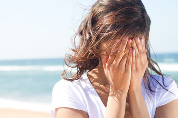 young woman crying