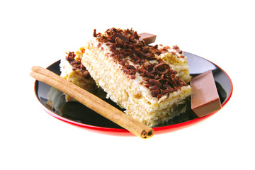 dark chocolate and light cake