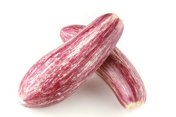 pink eggplants on white