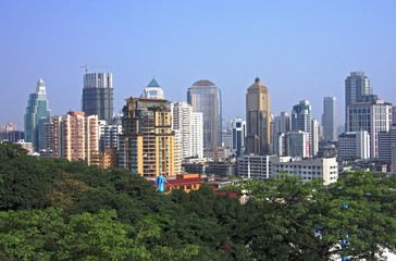 Fototapeta na wymiar Widok miasta Nanjing w Chinach