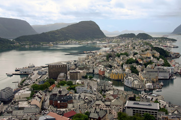 Obraz premium View of alesund city in Norway