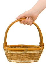wicker basket isolated on white background