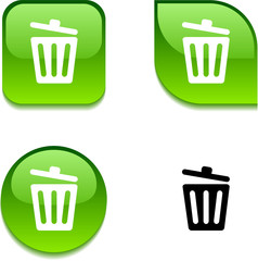 Recycle bin. glossy button.