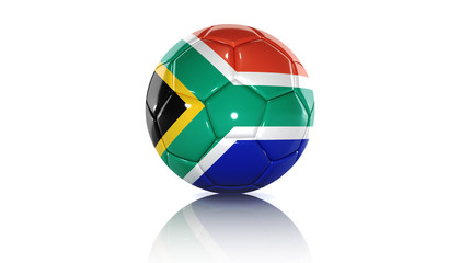 Obraz premium soccer ball with flag of South Africa on white background