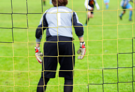 Fu&szlig;ball Torwart auf dem Fu&szlig;ballplatz