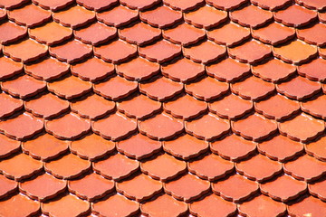 temple roof tile on background