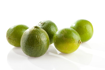 fresh lime over white background