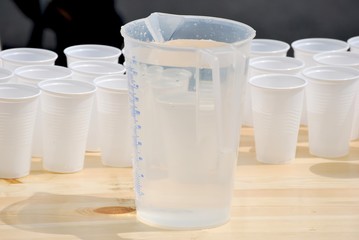 Voller Messbecher mit Wasser