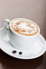 cup of coffee with cinnamon