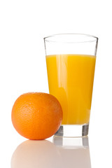 Fresh orange juice in a glass