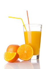 Fresh orange juice in a glass