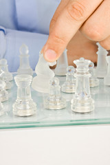 Making move on glass chessboard