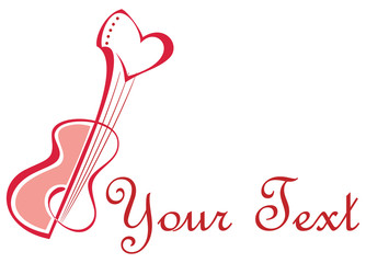 Rimantic guitar with heart